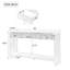 Modern 3-Drawer Console Table with Vertical Slats, Round Edge Design, Perfect for Entryway, Hallway or Behind Sofa-137156385