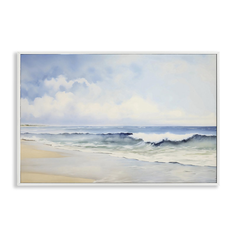 Dessin à l'aquarelle de la marée de plage, design par LSR Creative Studio, H 16 po x l 24 po