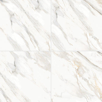 Carrelage mural aspect marbre en porcelaine 24 po x 24 po Srezar Arezzo Bianco