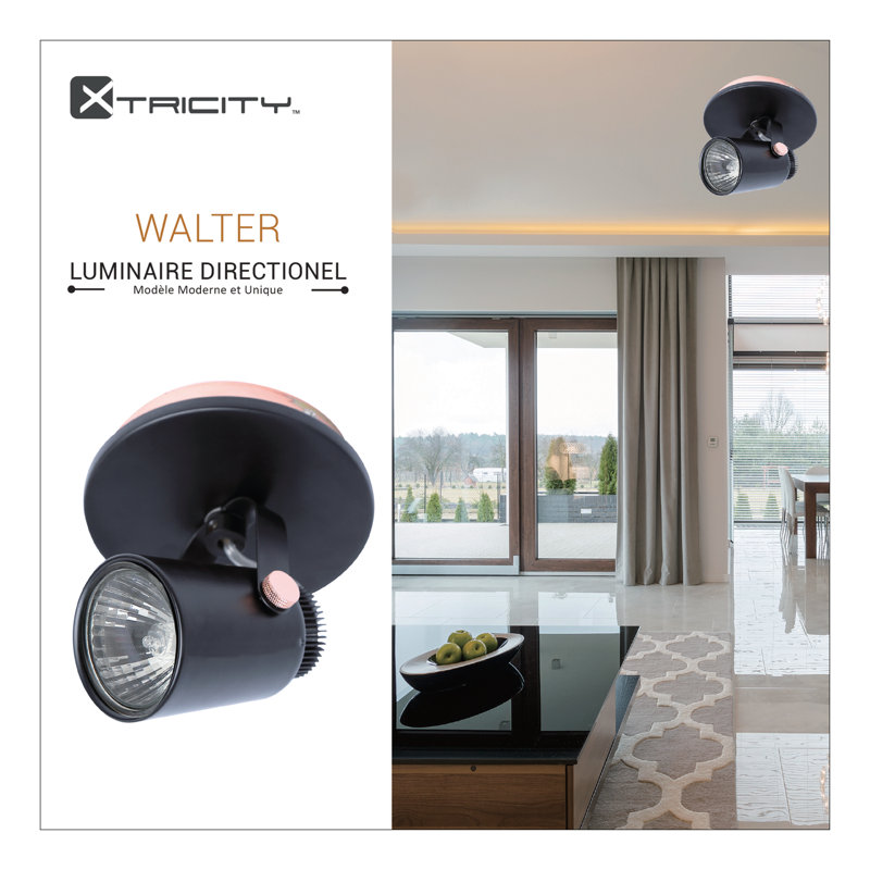 Plafonnier semi-encastré 1 lumière Walter
