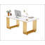 Bureau de direction moderne de 70,9 po avec pieds en métal doré, spacieux et durable pour le bureau à domicile ou la salle de réunion