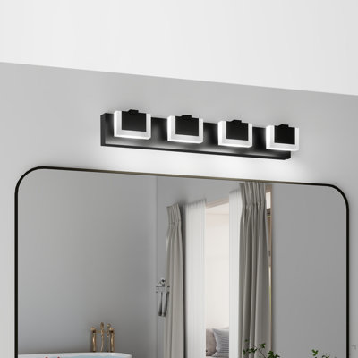 Luminaire de salle de bain noir 4 lumières 4 lumières