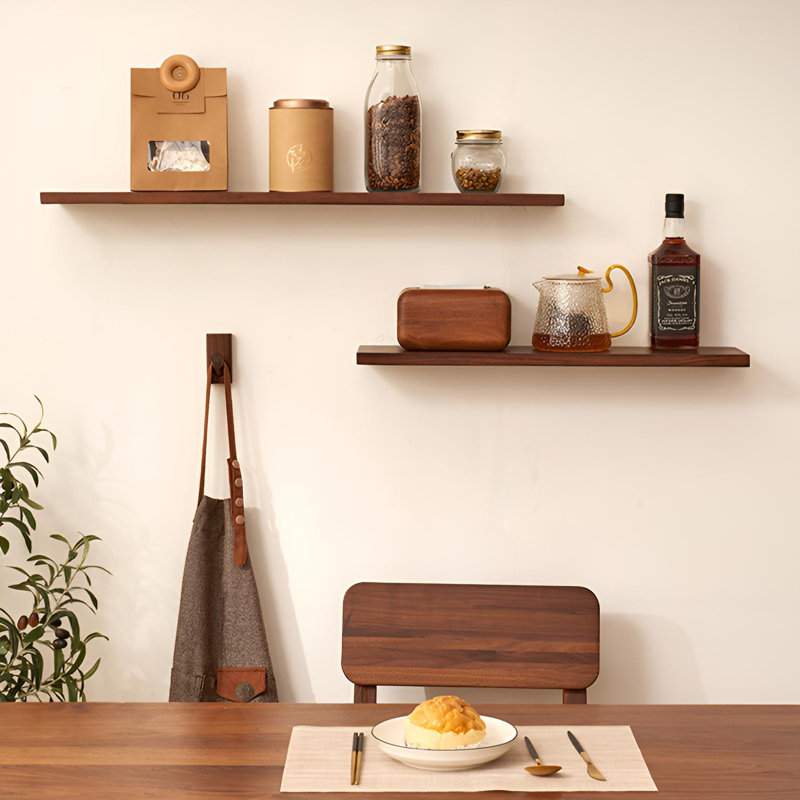 Tablette murale flottante en bois massif, H 0,47 po x l 23,62 po x P 5,9 po