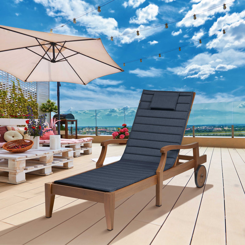 Outdoor Chaise Lounge Cushion, Heather Indigo, 72" L x 21" W