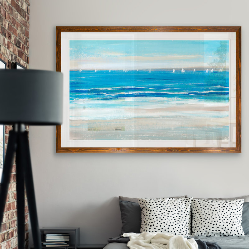 « basse céruléen tide i » par paul cezanne-reproduction d’art sur toile encadrée, H 32 po x l 44 po x 1,25 po