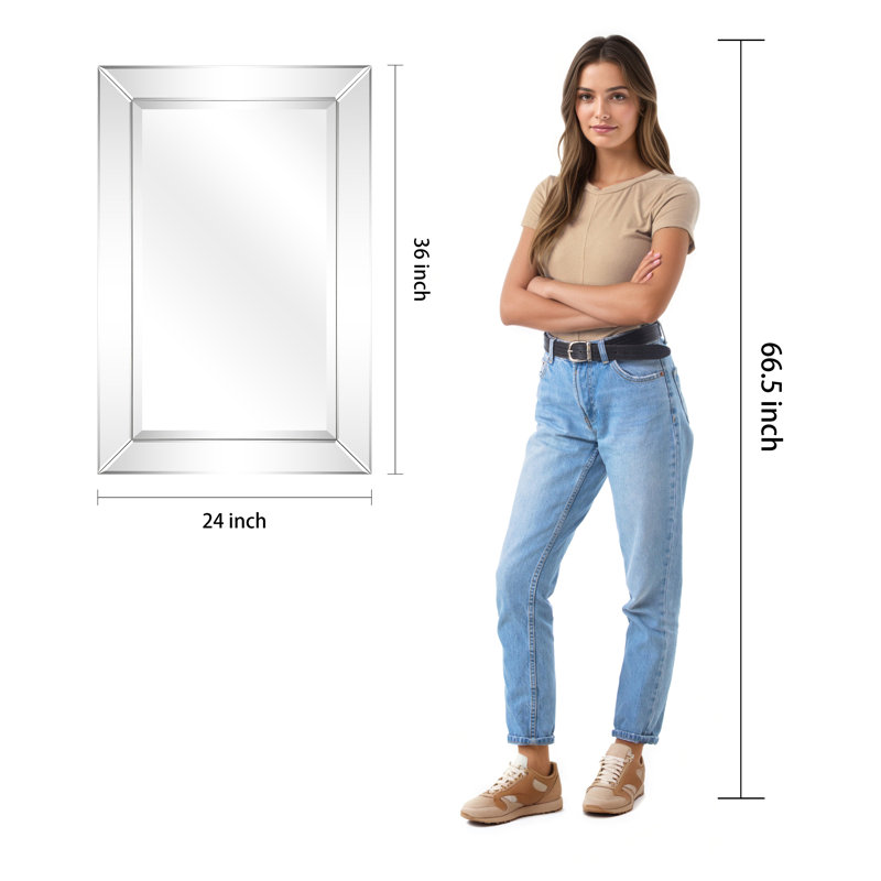 Oren Glass Rectangle Mirror, 36" H x 24" W