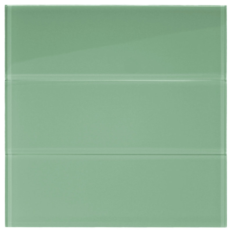 Carreau de mosaïque en verre californien vert sauge 4 po x 12 po