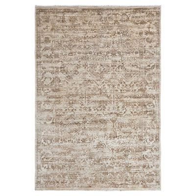 Pacific Ushak Wool Weft 6x9 Beige / Beige Transitional Hand Knotted Rug