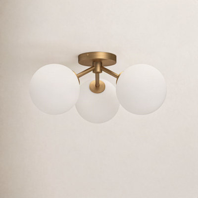Luanda 3 Light Glass Semi Flush Mount
