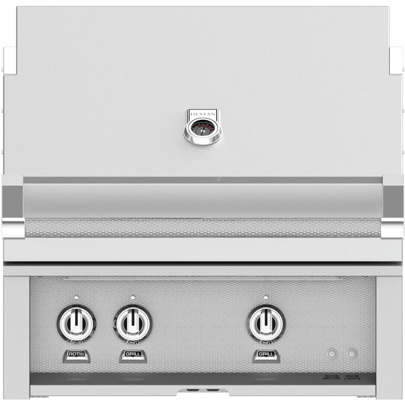 30" Buitl-In Grill, 2 Trellis Burners, Rotisserie, Natural Gas