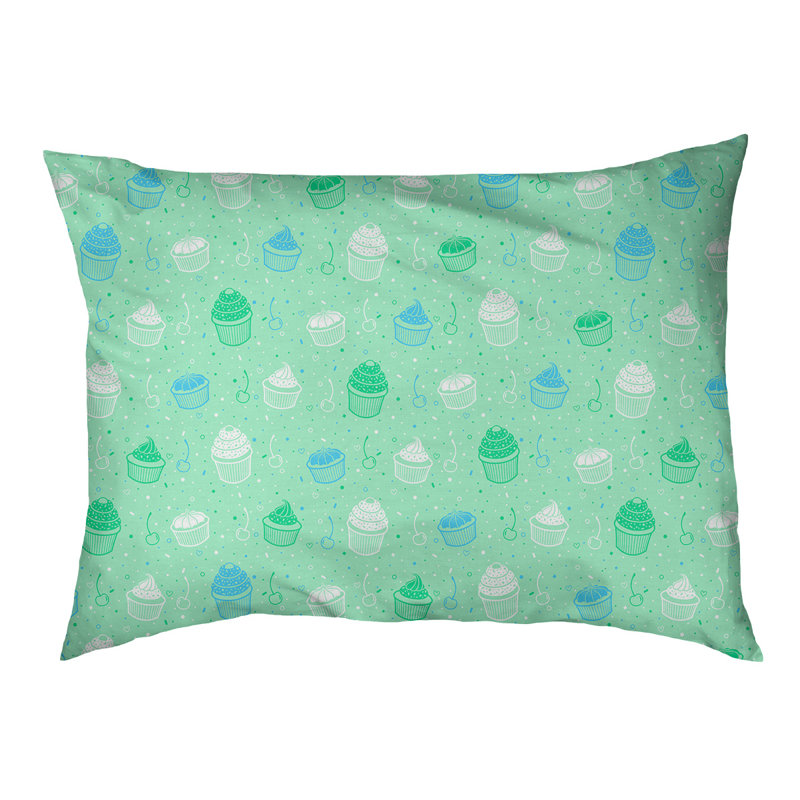 Coussin pour concepteur de chats pour l’extérieur petits gâteaux Byrge, Grand - L 52 po x l 42 po, Vert / Bleu