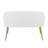 High Back Bench In Gold Steel And White Faux Leather-355180663-355180616