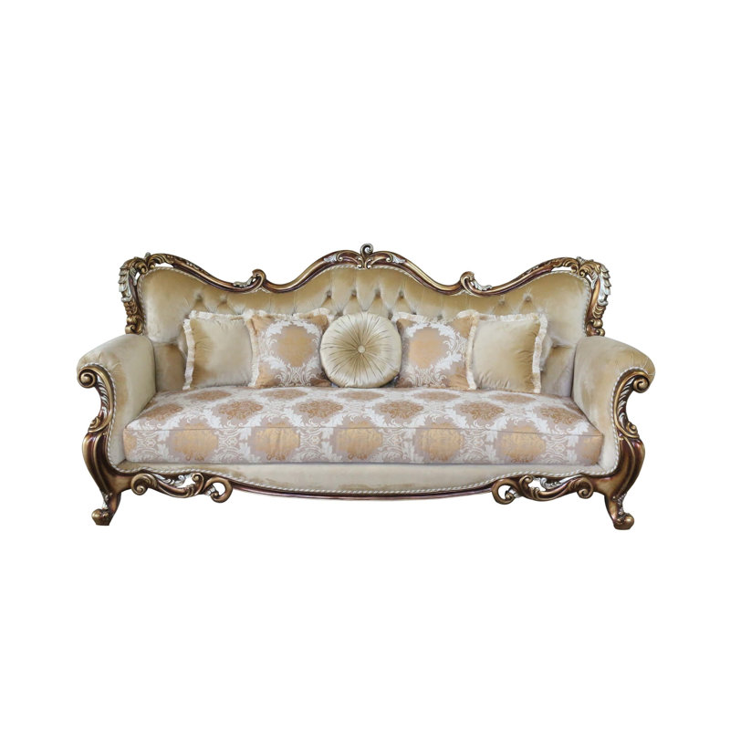 Tiziano Standard Sofa, Dark Beige, Light Brown,  95"