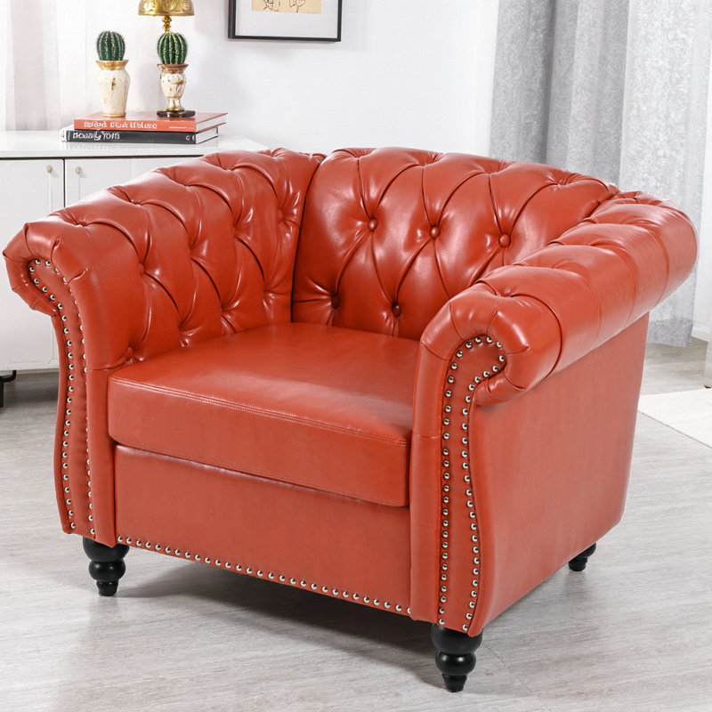 Canapé à accoudoirs carrés 38,98 po Daintin, Orange