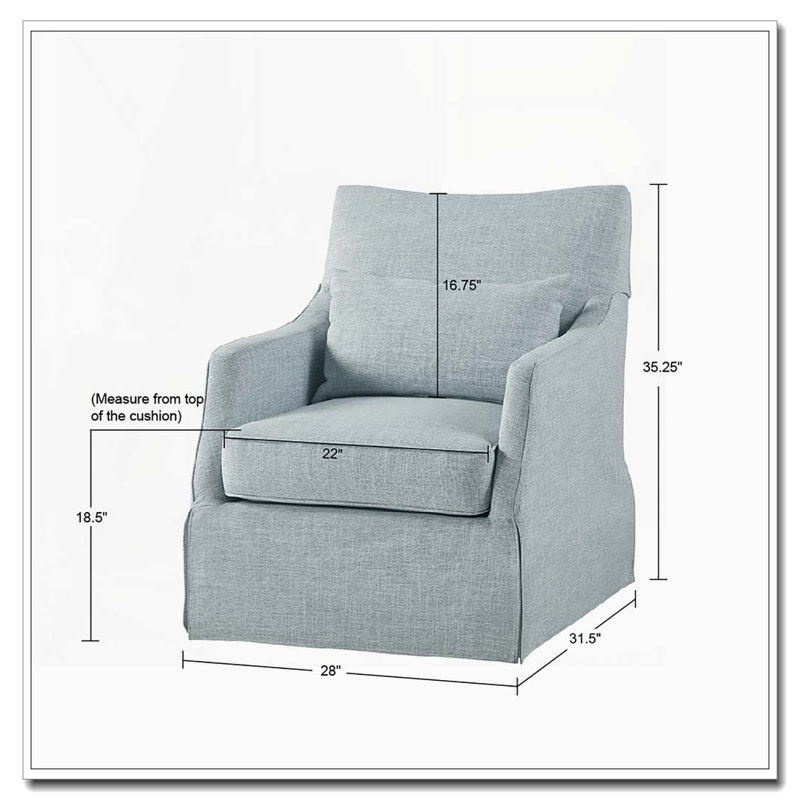 Chaise à jupe pivotante avec coussin d'assise amovible, Bleu pâle