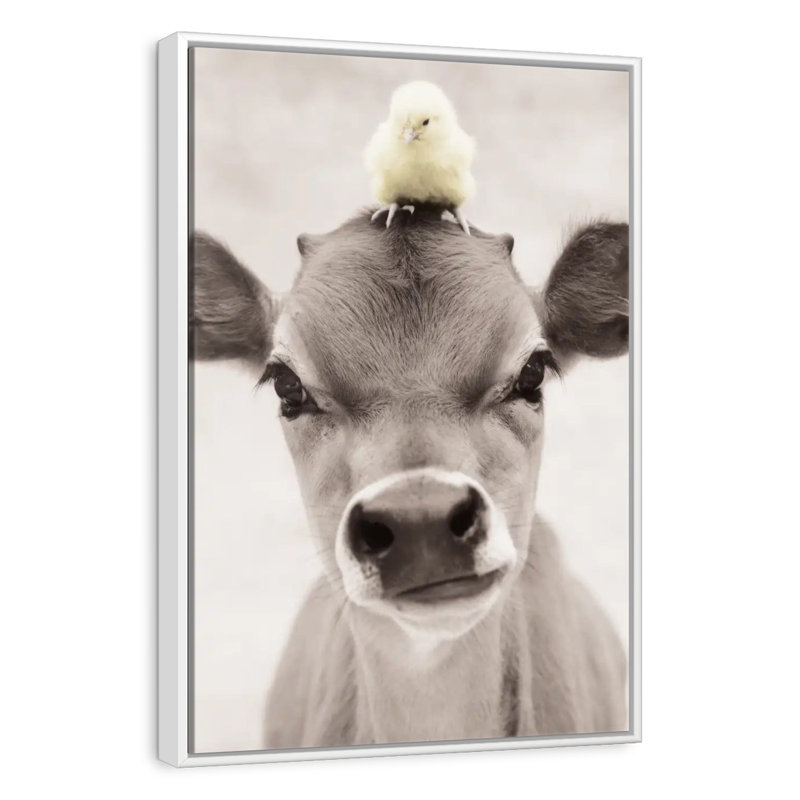 Bubba et Hudson, 17 po x 25 po, Cadre flottant blanc