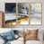 Toile avec cadre flottant or