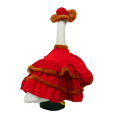Goose Porch Christmas Outfit – Pet Christmas Costume for Standing or Sitting Goose, Yard Decor (Multicolor/Red)