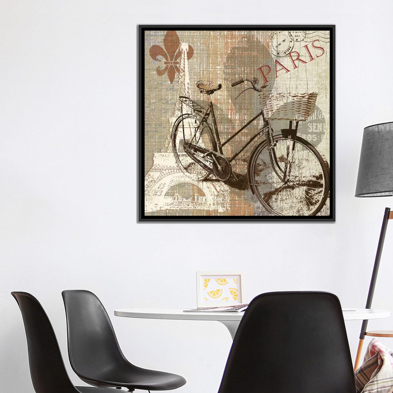 Paris Trip, impression sur toile tendue, H 37 po x l 37 po x P 1,5 po, Toile encadrée noire, Pas de tapis