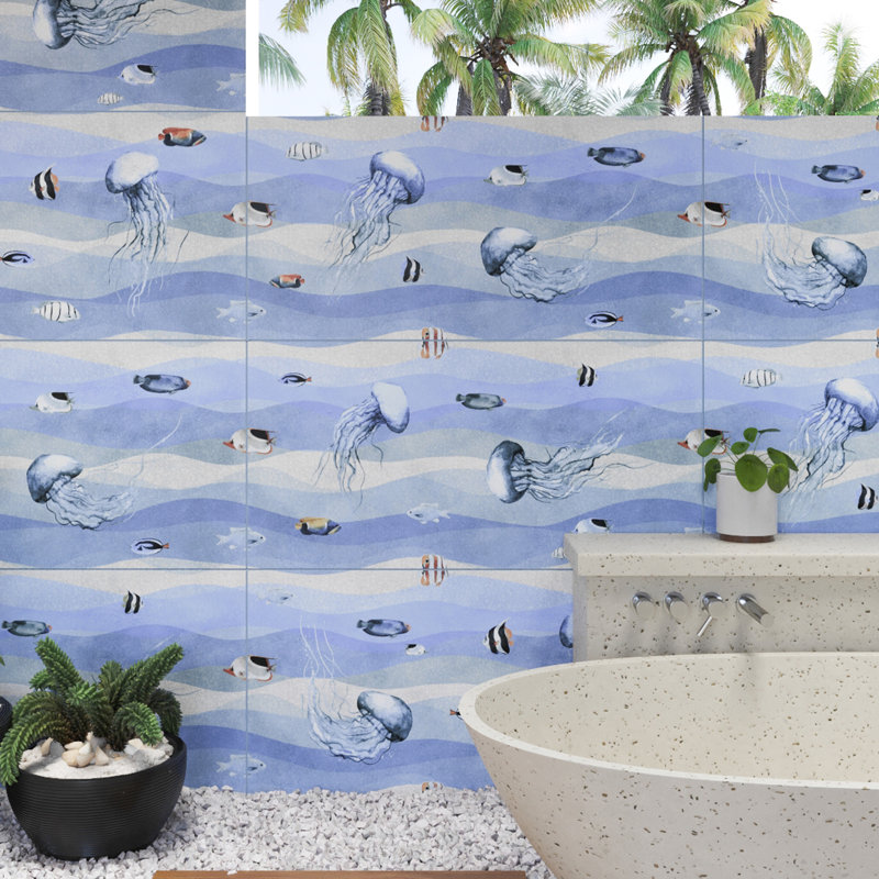 Dreamscape Pacific 24" x 47" Porcelain Patterned Wall & Floor Tile
