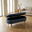 Pouf de salon en tissu en fourrure bleue de 113 cm