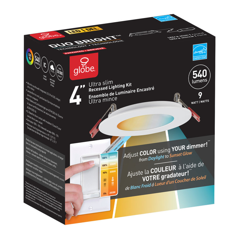 Ultra Slim Energy Star 4" White LED Canless Downlight
