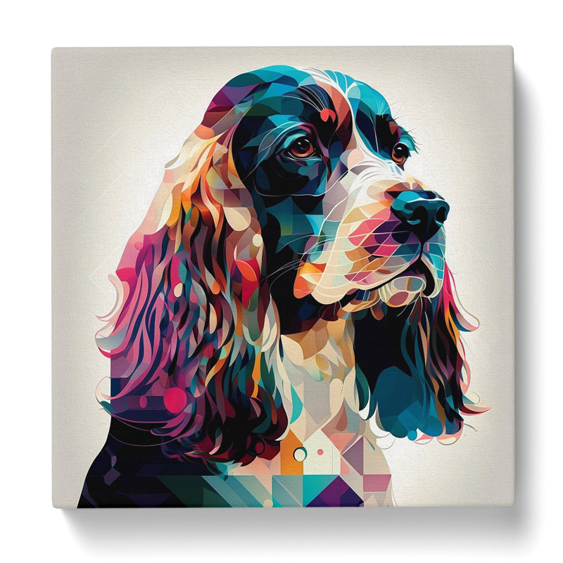 Cocker Spaniel Constructivism - Wrapped Canvas, 50cm H x 50cm W x 3cm D