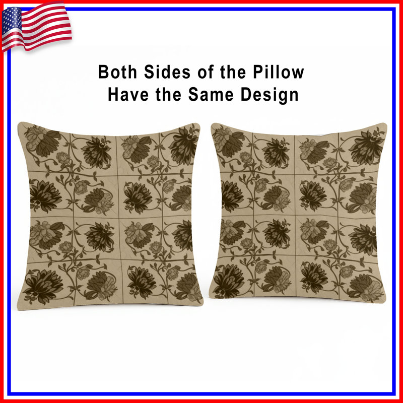 Coussins décoratifs à motif floral, 26 x 26 pouces