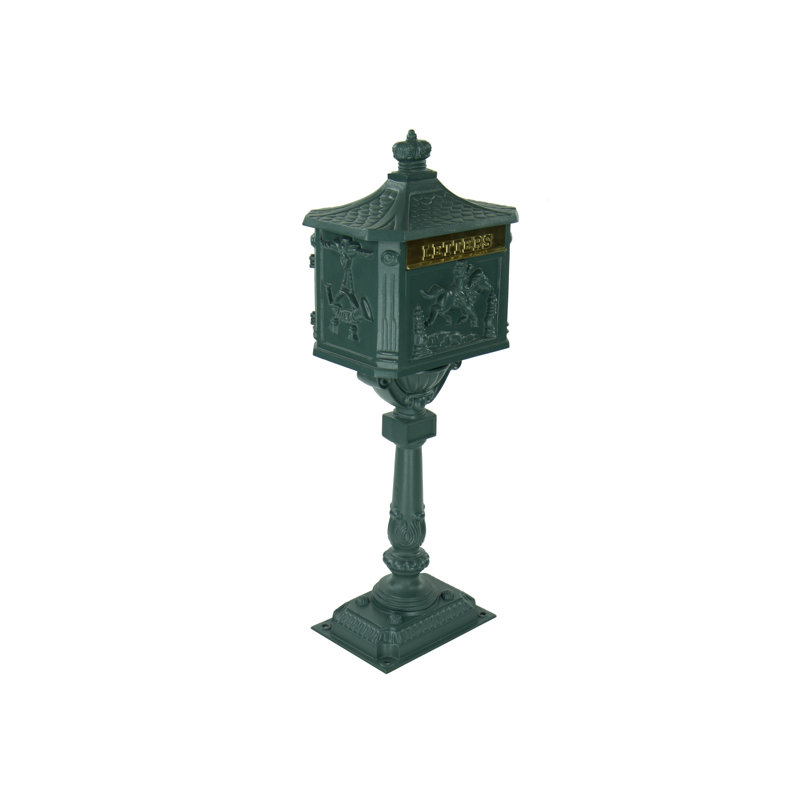 Boîte aux lettres pour piquet verrouillable, Vert texturé
