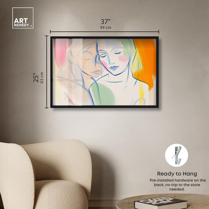 Décoration murale Maximalist Brushstroke Bond Shadowbox Print par Art Remedy, H 25 po x l 37 po, Noir