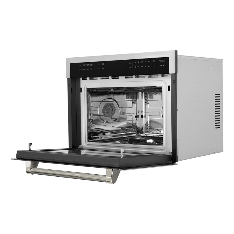 ZLINE Autograph 24 in. Microwave Oven in Stainless Steel and Polished Nickel Helix Handle, Polished Nickel