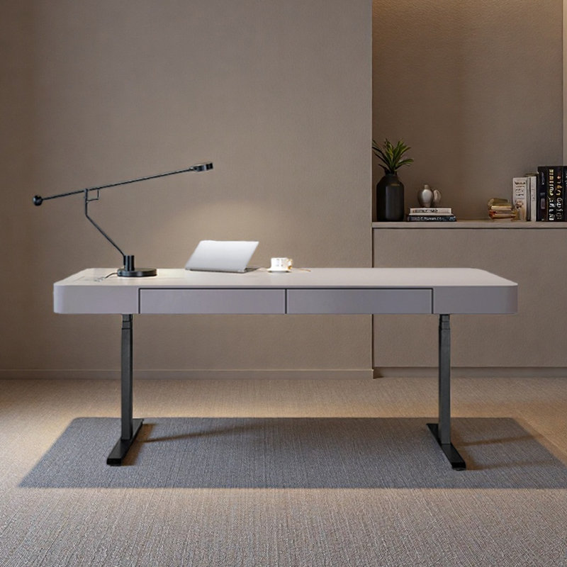 Height-adjustable desk for office/writing simple, 29.53" H x 70.87" W x 31.5" D, Gray