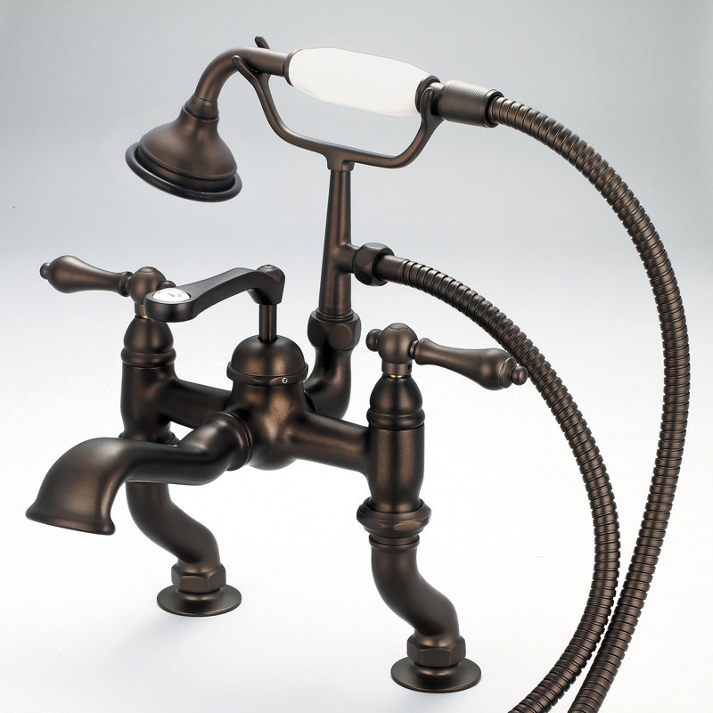 Stonington Deck Tub Spout, Oil Rubbed Bronze, Lever Handles