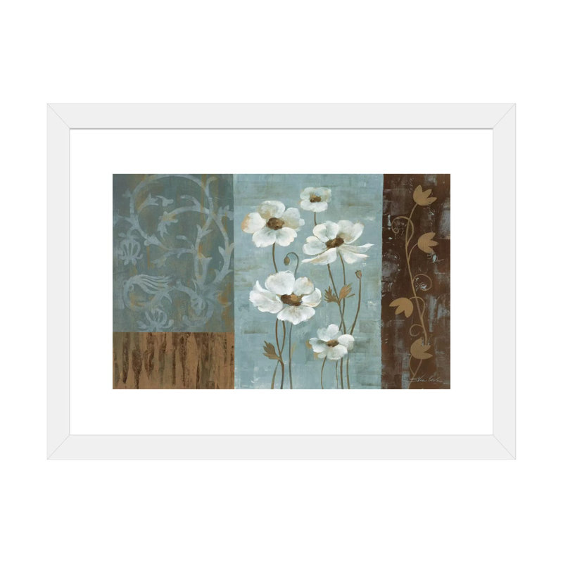 «Iridescent Anemones» par Silvia Vassileva - reproduction d'art, Papier encadré blanc, Blanc, H 16 po x l 24 po x P 1 po