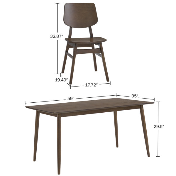 George Oliver Furniture Calais 5 Piece Dining Table Set for 4 with ...