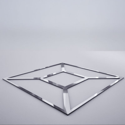 Petits panneaux muraux décoratifs en acrylique Marion, petit, l 11 3/8 po x H 11 3/8 po x T 1/8 po, miroir argenté