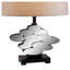 Lampe de table haute en polyrésine de 25,5 po avec finition bronze et détails en verre - Éclairage décoratif pour le salon et la chambre à coucher