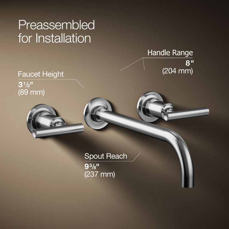 Purist® Wall Mounted Bathroom Faucet, Lever Handle, Polished Chrome