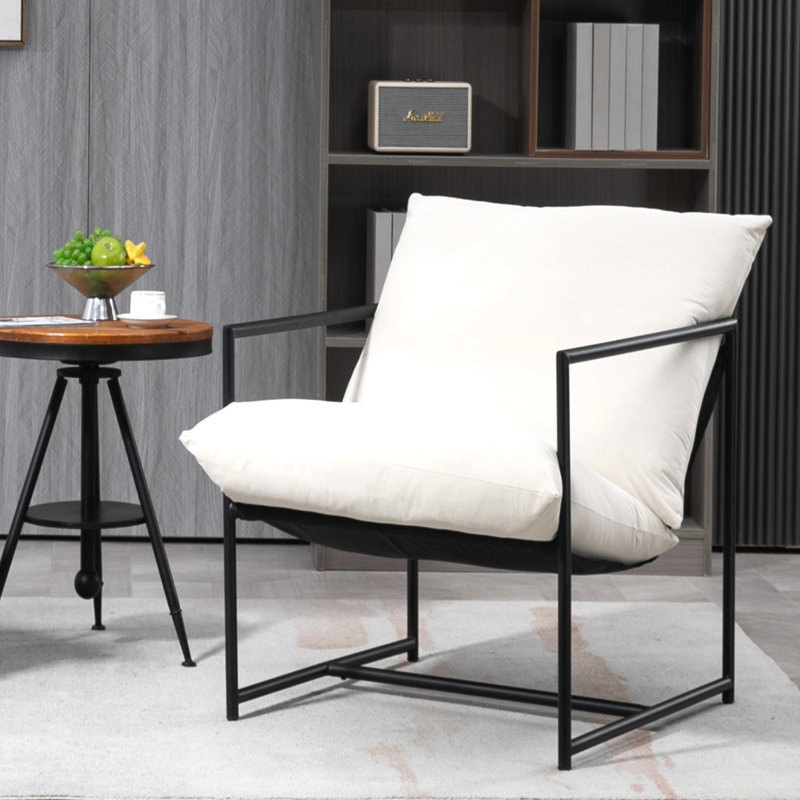 Fauteuil d'appoint élégant en velours moderne, Beige