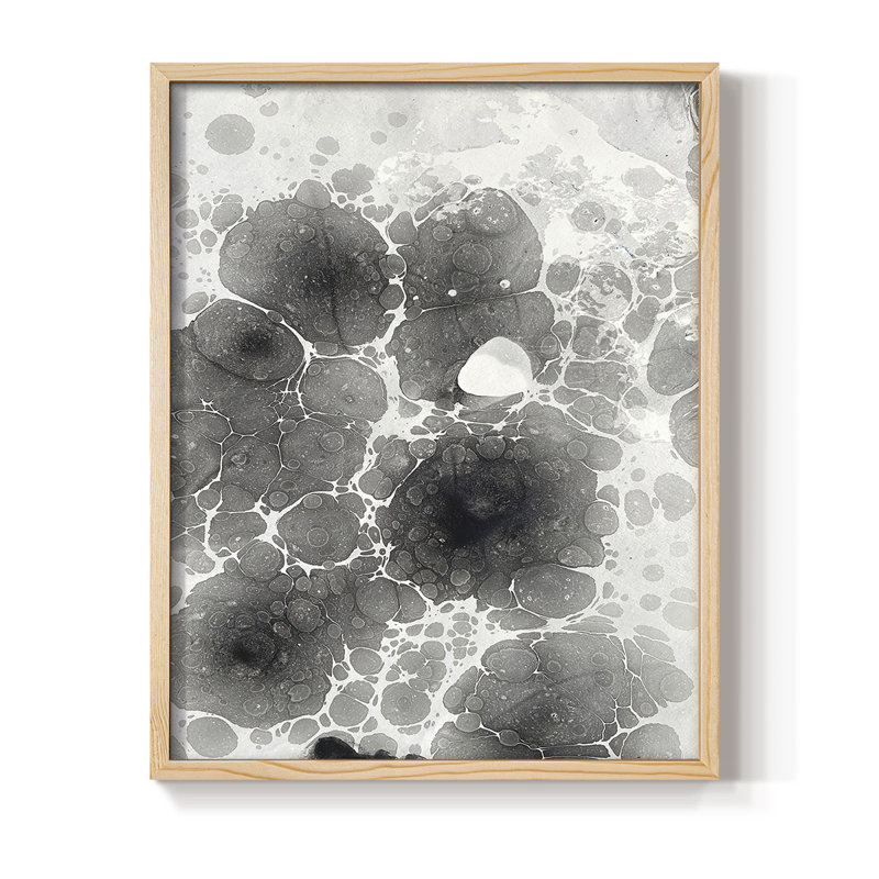 Marbré I, reproduction encadrée - bois massif, Naturel, H 21 po x l 17 po