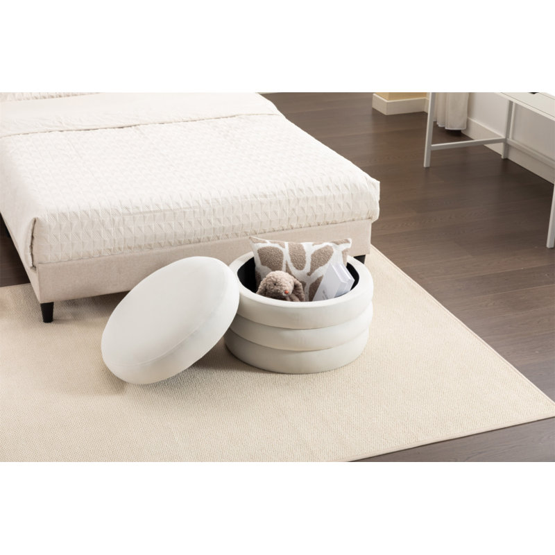 Repose-pieds rond avec repose-pieds en velours