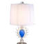 Lampe de table haute en polyrésine 27,75 "Just Dazzle" avec finition argentée et abat-jour blanc