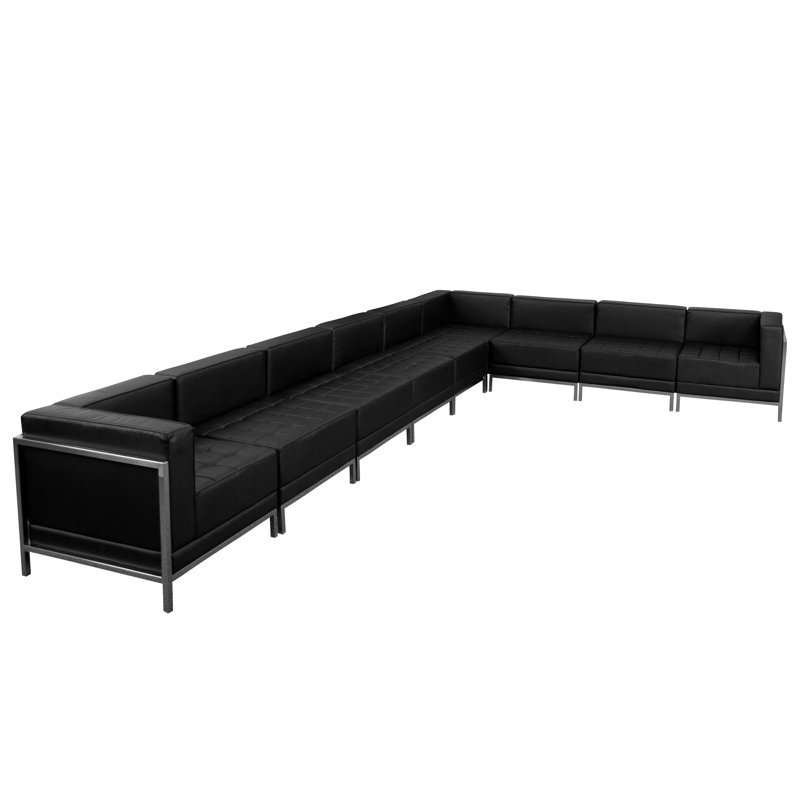 Ensemble de conversation modulaire 9 pièces Hercules Imagination Series LeatherSoft - Pieds en acier inoxydable
