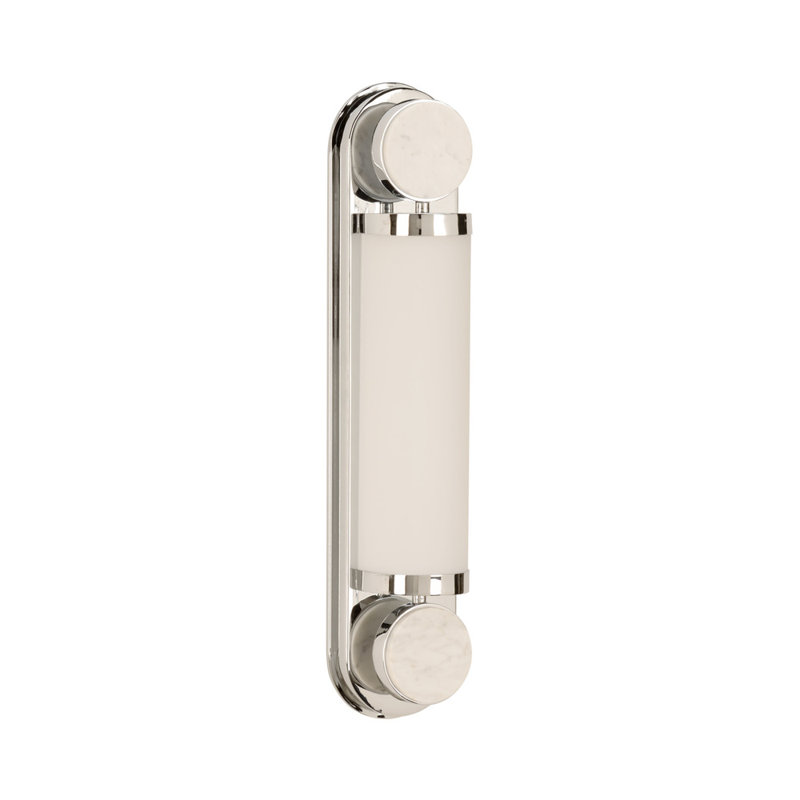 Emmons Sconce, Polished Nickel/Natural White/Milk