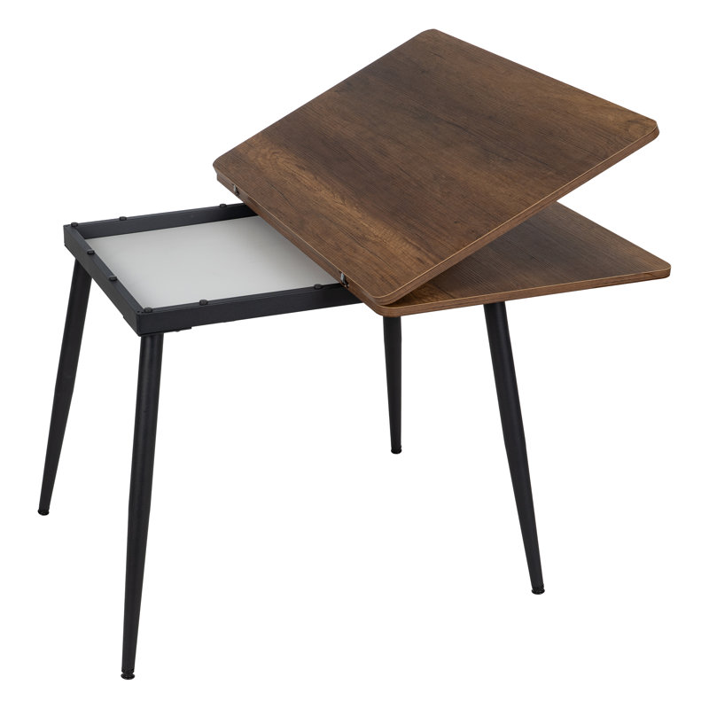Aasiah Metal Base Dining Table, Brown