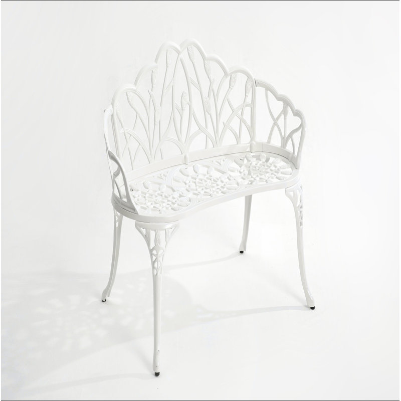 Cast Aluminium Bench, White