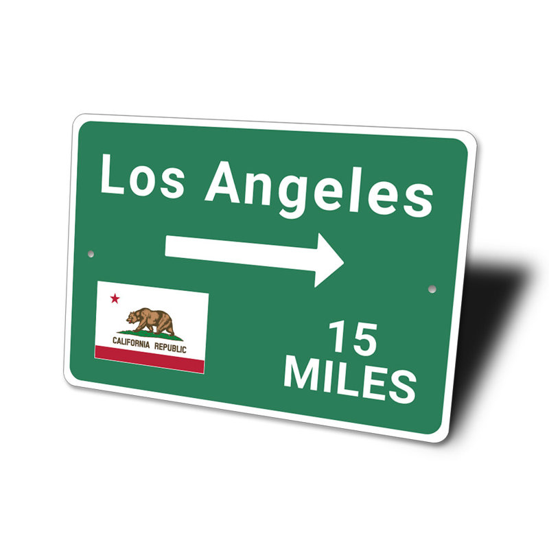 Enseigne en aluminium Los Angeles, H 10 po x l 14 po x P 0,04 po