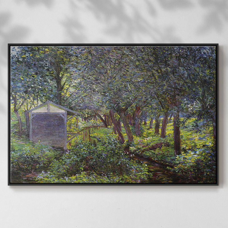 «In Monets Garden, Giverny», reproduction d'art encadrée sur toile par Claude Monet, H 25 po x l 37 po x P 2 po, Noir