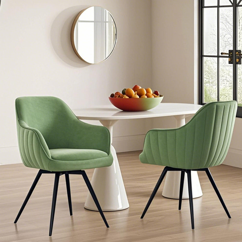 Swivel Dining Armchair, Green