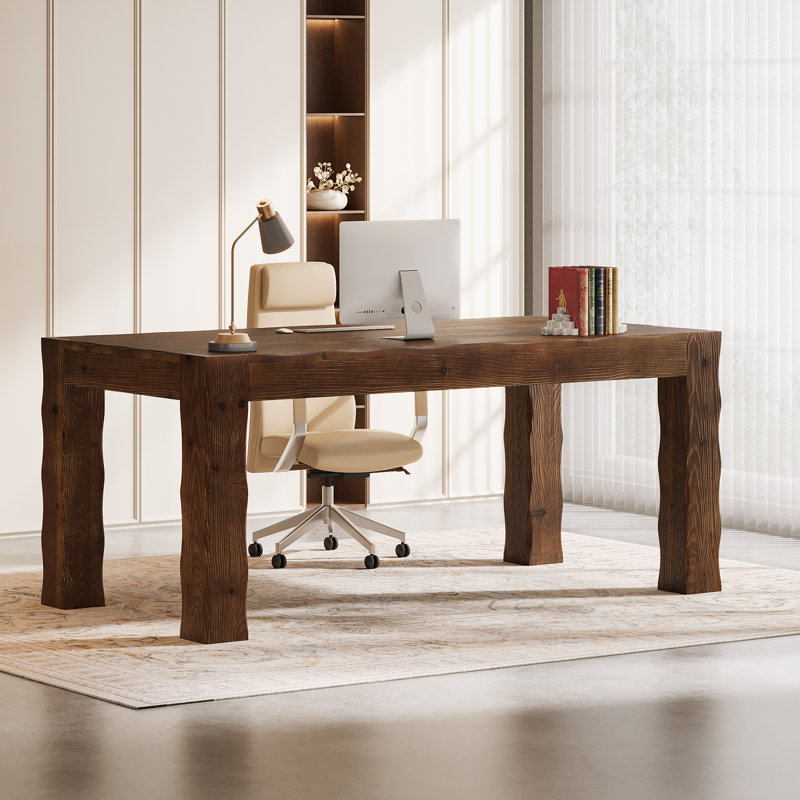 Bureau d'ordinateur 63 po, Marron foncé